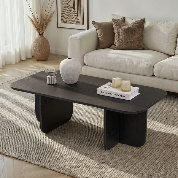 HABITAT ET JARDIN - Table basse en bois "Akira" 120 x 60 x 41 cm - Bois Noir - large