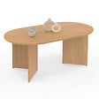 ID MARKET - Table basse ovale MARTHE 110 cm bois façon hêtre - vignette