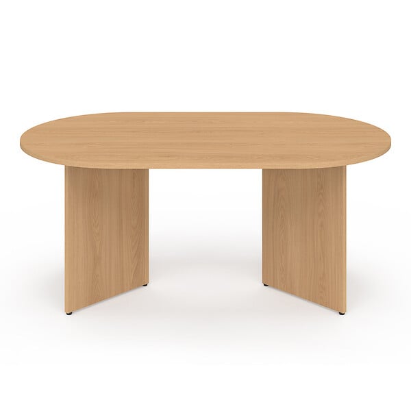 ID MARKET - Table basse ovale MARTHE 110 cm bois façon hêtre - large