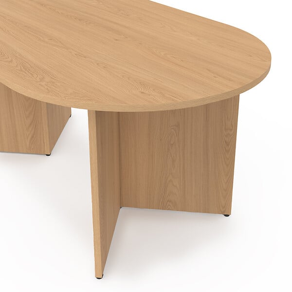 ID MARKET - Table basse ovale MARTHE 110 cm bois façon hêtre - large