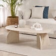 HABITAT ET JARDIN - Table basse en bois "Melina" 120 x 60 x 40 cm - Travertin - vignette
