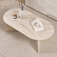 HABITAT ET JARDIN - Table basse en bois "Melina" 120 x 60 x 40 cm - Travertin - vignette