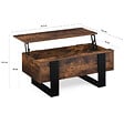ID MARKET - Table basse plateau relevable rectangulaire PHOENIX bois effet vieilli et noir - vignette