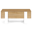 ID MARKET - Table basse plateau relevable rectangulaire PHOENIX bois et blanc - vignette