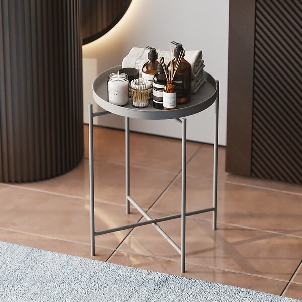 HABITAT ET JARDIN - Table basse en métal "Sheby" 46 x 46 x 56 cm - Gris - large