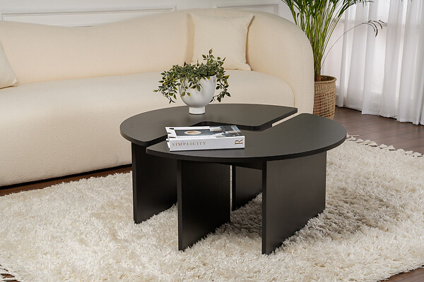HABITAT ET JARDIN - Table basse en bois "Moira" 90 x 90 x 41 cm - Bois Noir - large
