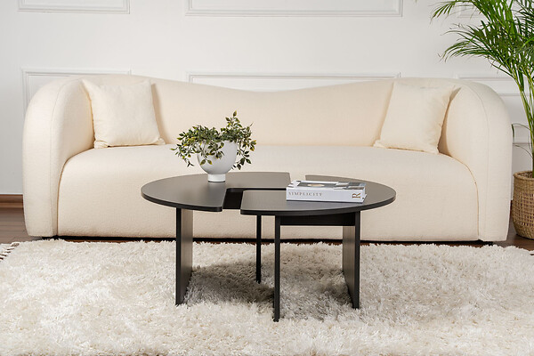 HABITAT ET JARDIN - Table basse en bois "Moira" 90 x 90 x 41 cm - Bois Noir - large