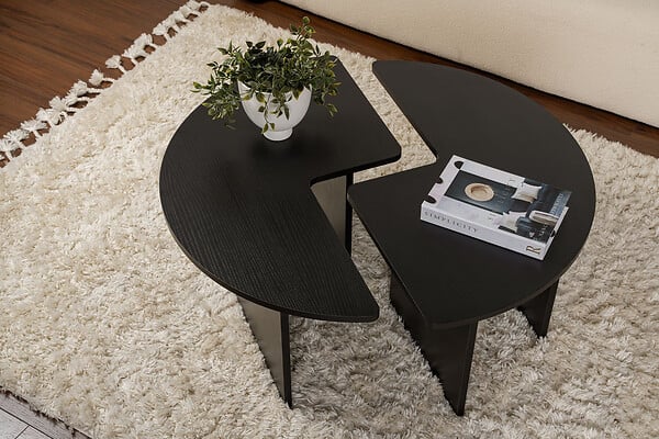 HABITAT ET JARDIN - Table basse en bois "Moira" 90 x 90 x 41 cm - Bois Noir - large