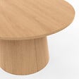 ID MARKET - Table basse ronde ANGELE 70 cm pied central bois effet hêtre - vignette