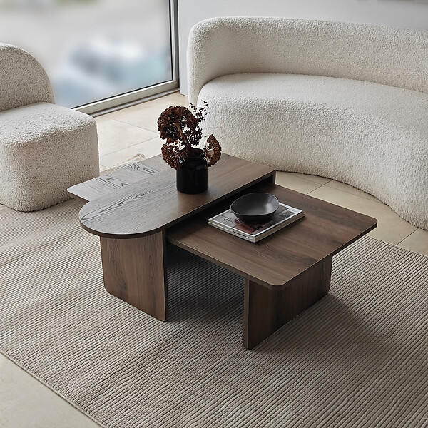 HABITAT ET JARDIN - Ensemble de table basse en bois "Paris" 105 x 60 x 35 cm - Bronze - large