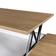 ID MARKET - Table basse plateau relevable rectangulaire ELEA avec coffre bois blanc et façon hêtre - vignette