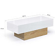 ID MARKET - Table basse coulissante rectangulaire MARTA bois imitation hêtre et blanc - vignette