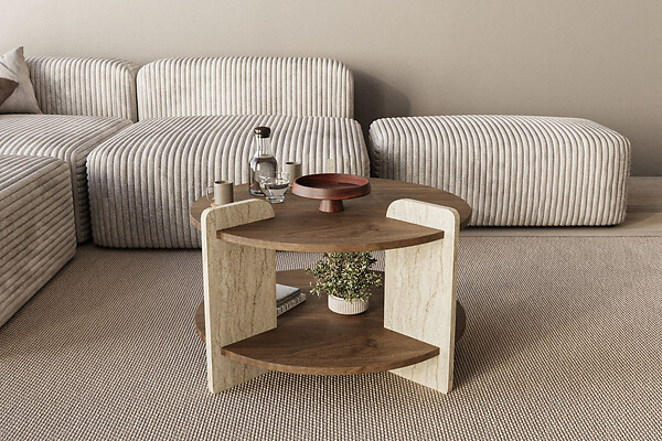 HABITAT ET JARDIN - Table basse en bois "Oalla" 70 x 70 x 45 cm - Noyer - large