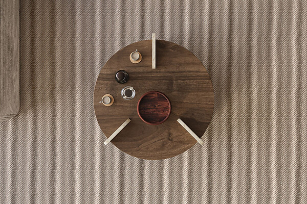 HABITAT ET JARDIN - Table basse en bois "Oalla" 70 x 70 x 45 cm - Noyer - large