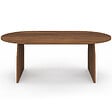 ID MARKET - Table basse japandi ovale EDITH 110 cm bois effet noyer - vignette