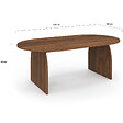 ID MARKET - Table basse japandi ovale EDITH 110 cm bois effet noyer - vignette