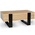 ID MARKET - Table basse rectangulaire PHOENIX avec tiroirs 100 cm bois et noir - vignette