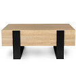 ID MARKET - Table basse rectangulaire PHOENIX avec tiroirs 100 cm bois et noir - vignette