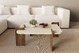 HABITAT ET JARDIN - Table basse en bois "Afrolli" - 90 x 90 x 35 cm - Travertin - vignette