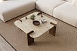 HABITAT ET JARDIN - Table basse en bois "Afrolli" - 90 x 90 x 35 cm - Travertin - vignette