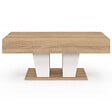 ID MARKET - Table basse plateau relevable rectangulaire ELIAD bois et blanc - vignette