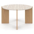 ID MARKET - Table basse ronde ARMONIA 73 cm effet travertin - vignette