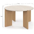 ID MARKET - Table basse ronde ARMONIA 73 cm effet travertin - vignette