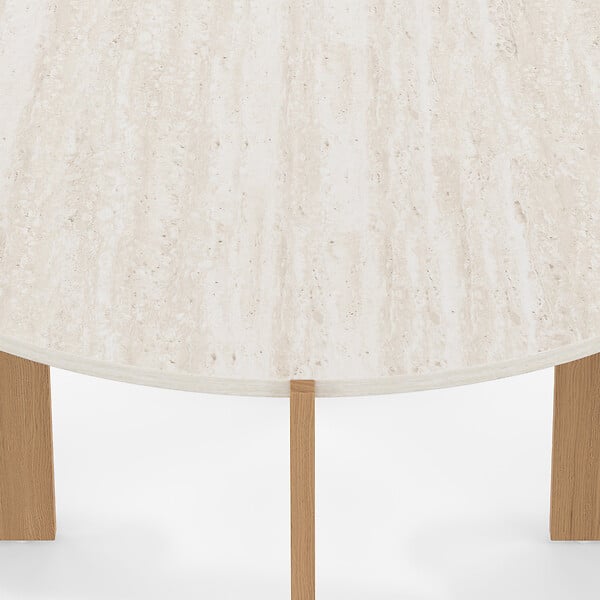 ID MARKET - Table basse ronde ARMONIA 73 cm effet travertin - large