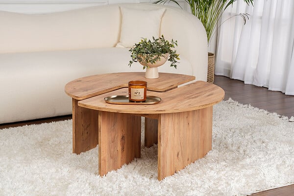 HABITAT ET JARDIN - Table basse en bois "Moira" 90 x 90 x 41 cm - Pin atlantique - large