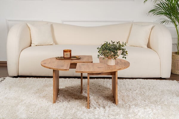 HABITAT ET JARDIN - Table basse en bois "Moira" 90 x 90 x 41 cm - Pin atlantique - large