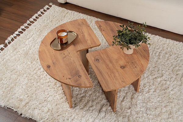 HABITAT ET JARDIN - Table basse en bois "Moira" 90 x 90 x 41 cm - Pin atlantique - large