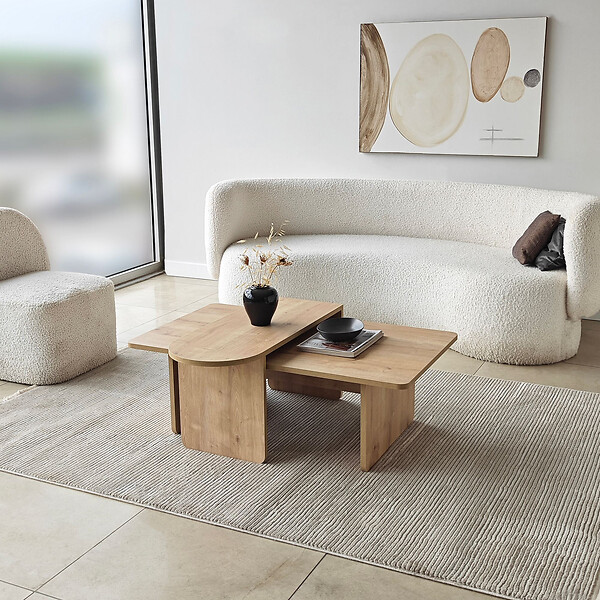 HABITAT ET JARDIN - Ensemble de table basse en bois "Paris" 105 x 60 x 35 cm - Bronze - large