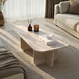 HABITAT ET JARDIN - Table basse en bois "Akira" 120 x 60 x 41 cm - Travertin - vignette