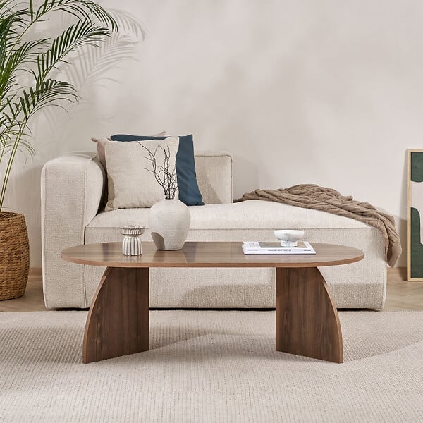 HABITAT ET JARDIN - Table basse en bois "Melina" 120 x 60 x 40 cm - Noyer - large