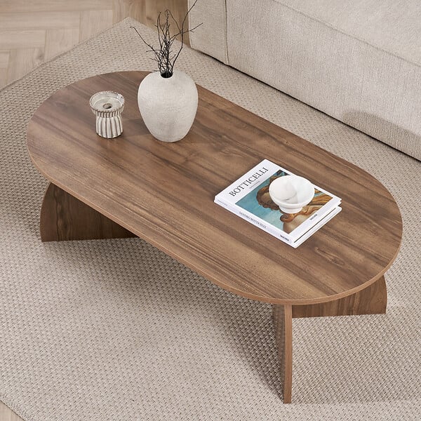 HABITAT ET JARDIN - Table basse en bois "Melina" 120 x 60 x 40 cm - Noyer - large