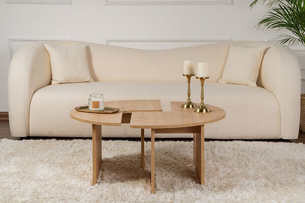 HABITAT ET JARDIN - Table basse en bois "Moira" 90 x 90 x 41 cm - Chêne - large