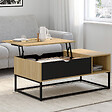 ID MARKET - Table basse plateau relevable BOSTON avec rangements design industriel - vignette