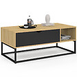 ID MARKET - Table basse plateau relevable BOSTON avec rangements design industriel - vignette