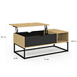 ID MARKET - Table basse plateau relevable BOSTON avec rangements design industriel - vignette