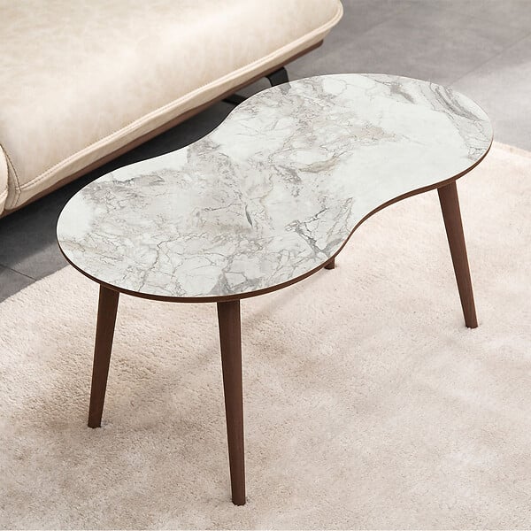 HABITAT ET JARDIN - Table basse en bois "Moon" 99 x 54 x 45 cm - Blanc - large