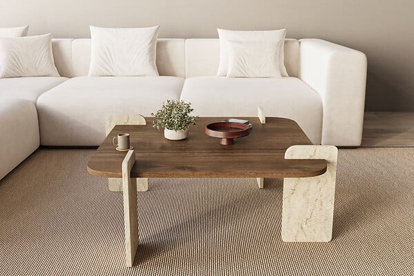 HABITAT ET JARDIN - Table basse en bois "Afrolli" - 90 x 90 x 35 cm - Marron - large