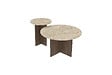 HABITAT ET JARDIN - Ensemble de table basse en bois "Private" 70 x 70 x 40 cm - Travertin - vignette