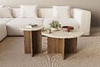 HABITAT ET JARDIN - Ensemble de table basse en bois "Private" 70 x 70 x 40 cm - Travertin - vignette