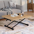 ID MARKET - Table basse extensible relevable en table à manger rectangulaire ALTURA 100-160 cm bois et noir design industriel - vignette