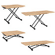 ID MARKET - Table basse extensible relevable en table à manger rectangulaire ALTURA 100-160 cm bois et noir design industriel - vignette