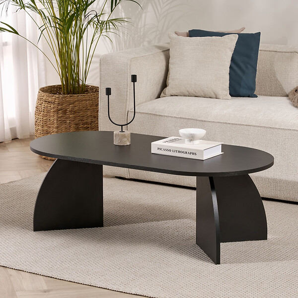 HABITAT ET JARDIN - Table basse en bois "Melina" 120 x 60 x 40 cm - Bois Noir - large