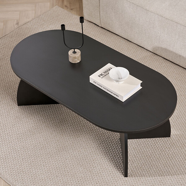HABITAT ET JARDIN - Table basse en bois "Melina" 120 x 60 x 40 cm - Bois Noir - large