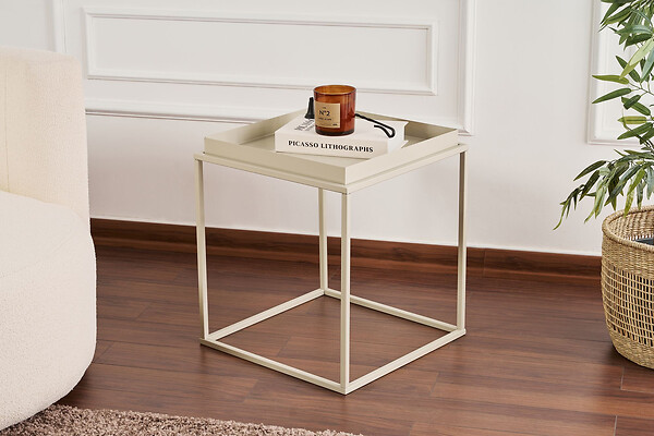 HABITAT ET JARDIN - Table basse en métal "Koala" 45 x 45 x 52 cm - Taupe - large