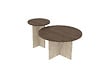 HABITAT ET JARDIN - Ensemble de table basse en bois "Private" 70 x 70 x 40 cm - Noyer - vignette