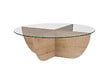 HABITAT ET JARDIN - Table basse en verre "Liya" 90 x 90 x 30 cm - Chêne saphir - vignette